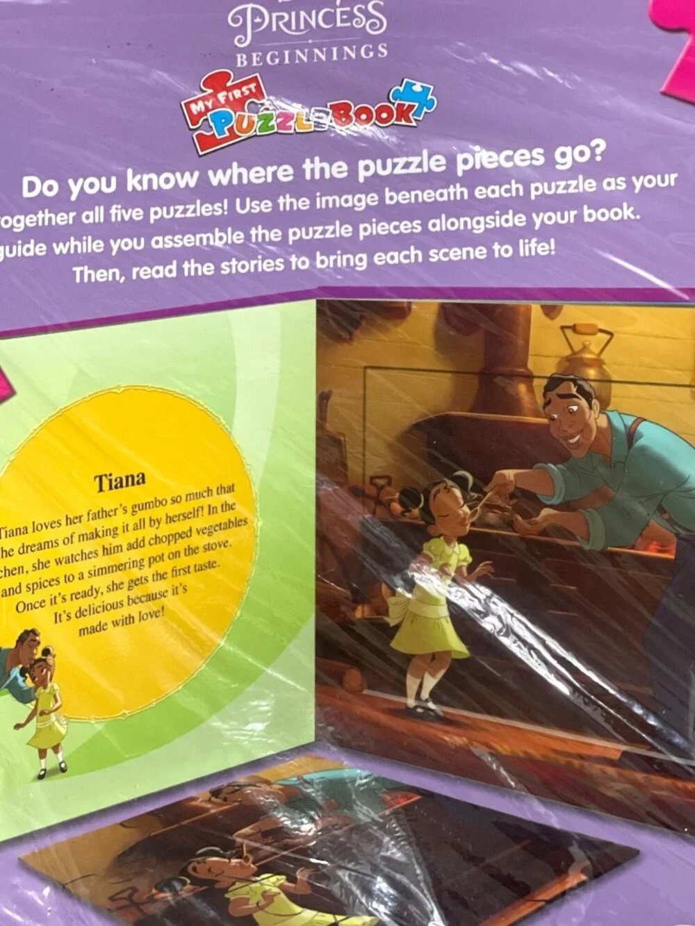Disney Princess Beginnings My First Puzzle Book 5 Puzzles Stories NWT